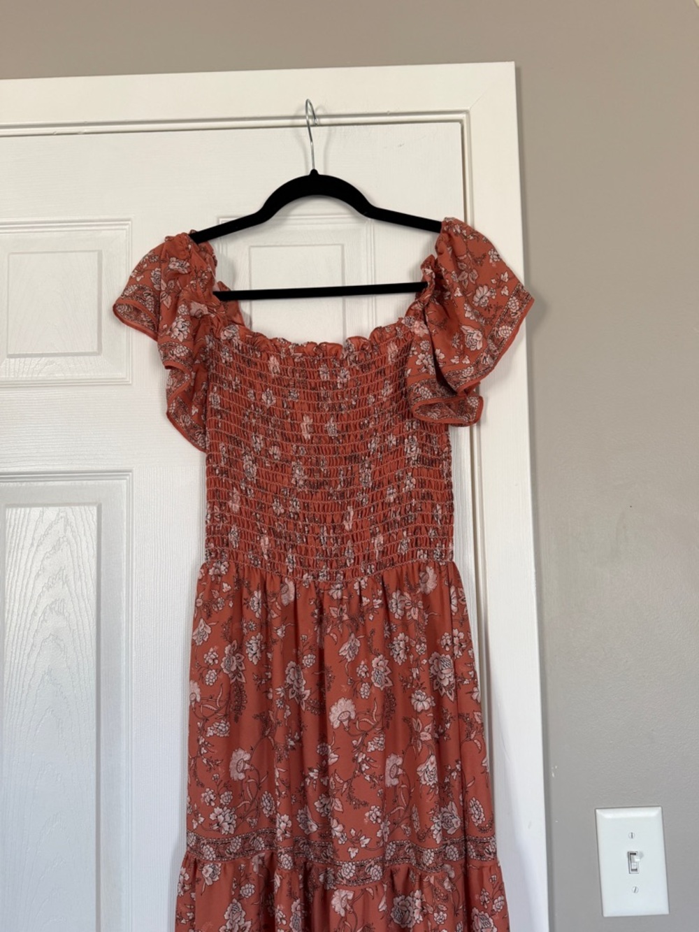 Max Studio Floral Flutter Sleeve Long Maxi Dress Flowy - Picture 2 of 9